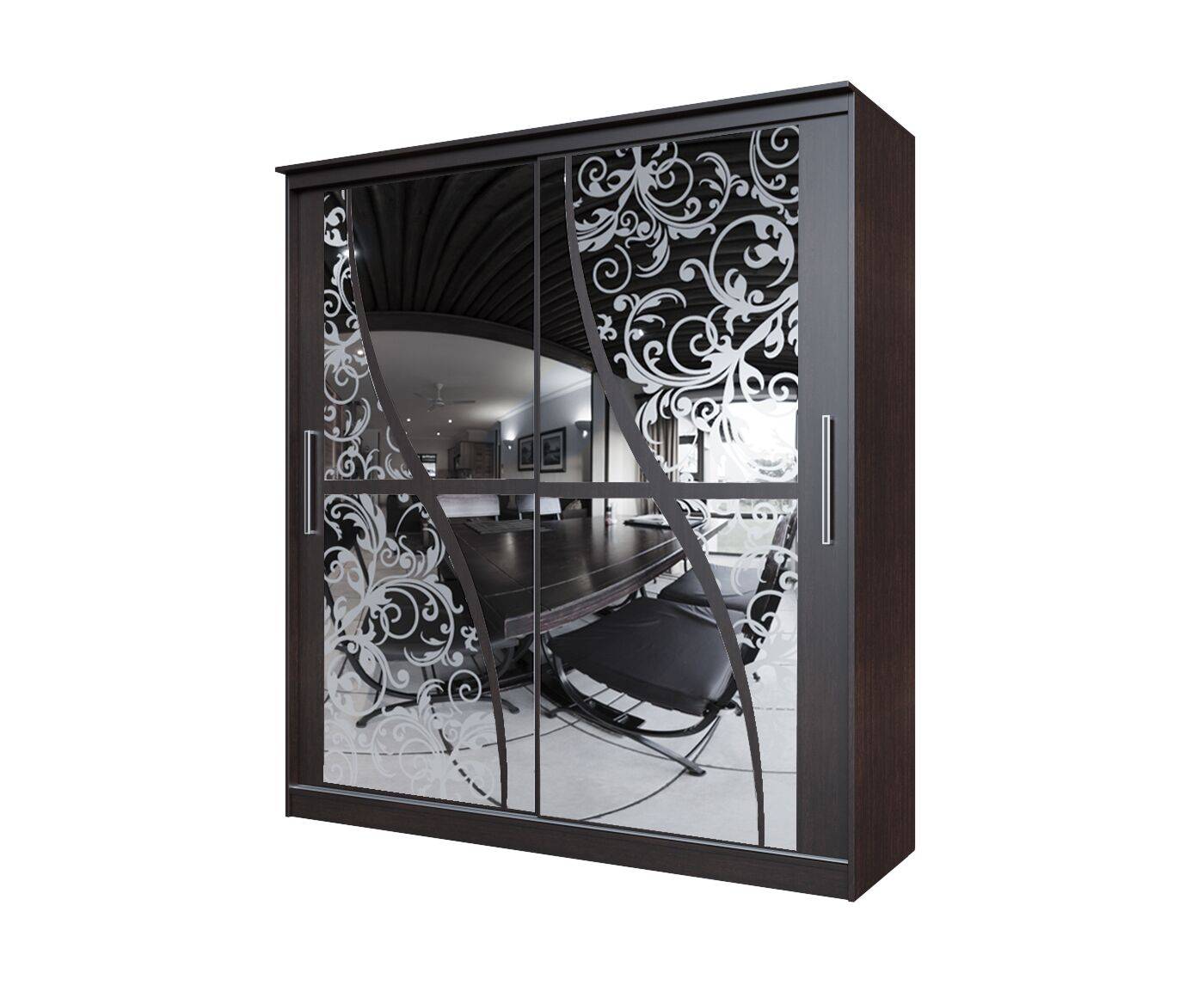 шкаф купе с зеркалом волна