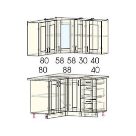 Кухня угловая Мила Хольц ясень светлый, Размеры: Размер 1,4х1,3 м.