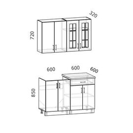 Кухня Бостон акация белая, Размеры: Бостон-11 (1,2м)