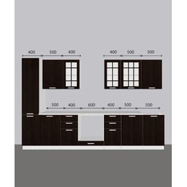 Кухня Прага белое дерево/венге 3, Размеры: Размер 3,0 м.