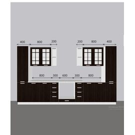 Кухня Прага белое дерево/венге 2, Размеры: Размер 3,6 м (на изображении)