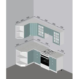 Угловая кухня Прованс 1 ваниль, Размеры: Размер 1,0 х 1,2 м (1)