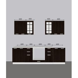 Кухня Прага белое дерево / венге, Размеры: Размер 2,6 м.