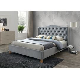 Кровать ASPEN VELVET BLUVEL 14 (серый/дуб), Размер спального места: 160х200