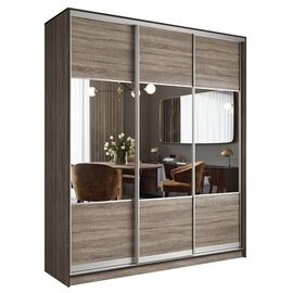 Шкаф-купе Престиж ККК (дуб трюфель/хром), Ширина шкафа-купе: 2330, Высота : 2200, Глубина: 600