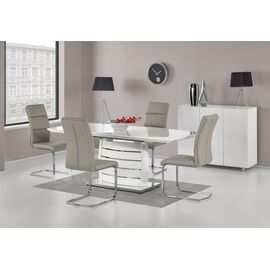 Стол обеденный ONYX, раскладной, белый/белый, 160-200/90/76