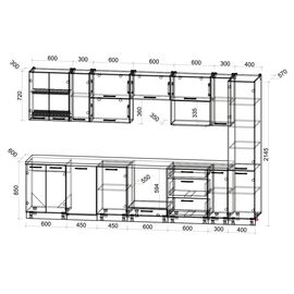 Кухня Мила Глосс ПМ 4 (белый глянец/керамика), Размеры: Размер 3,4 м