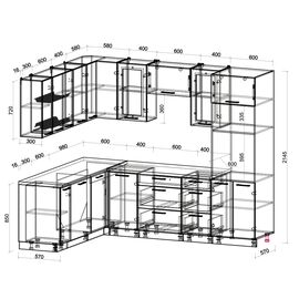 Кухня угловая Мила Глосс ПМ (бордовый глянец/пепел), Размеры: Размер 1,896х2,58 м