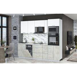Кухня Мила ПМ 3  (белый/бетон лайт), Размеры: Размер 2,45 м
