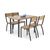 Комплект HALMAR MILTON (стол+ 4 стула) натуральный/черный
