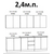 Кухня Мэри (веллюто ферро), Размеры: Размер 2,4 м.