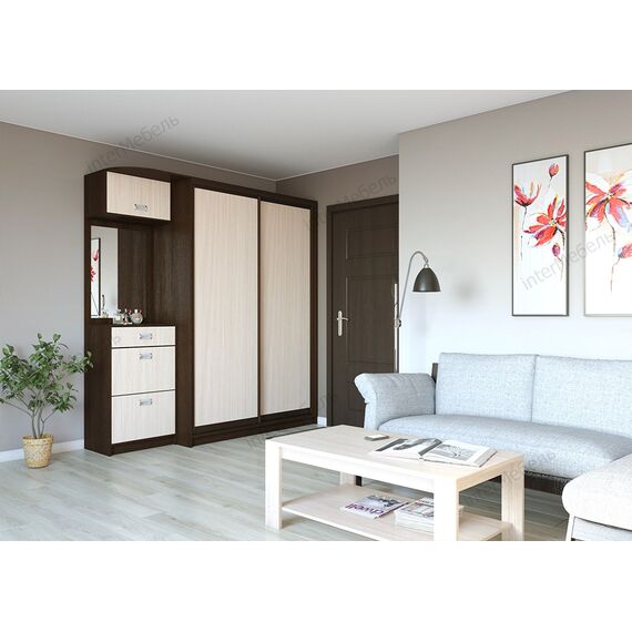 Шкаф-купе Квадро (2х дверный ДСП/ДСП, Laguna), Ширина шкафа-купе: 1200, Высота : 2200, Глубина: 603, изображение 3