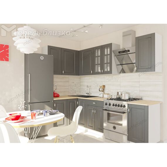 Кухня угловая Бостон акация графит, Размеры: Бостон-21 (1,2х1,5м)