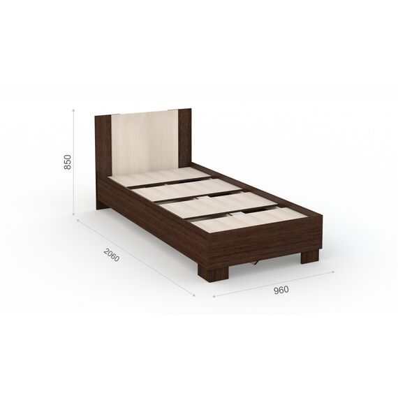 Кровать Аврора 90*200 (основание ЛДСП) Венге/дуб молочный, изображение 2