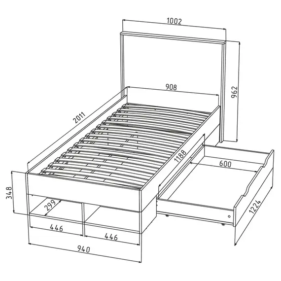 Кровать одинарная Scandi SC-К90, изображение 3