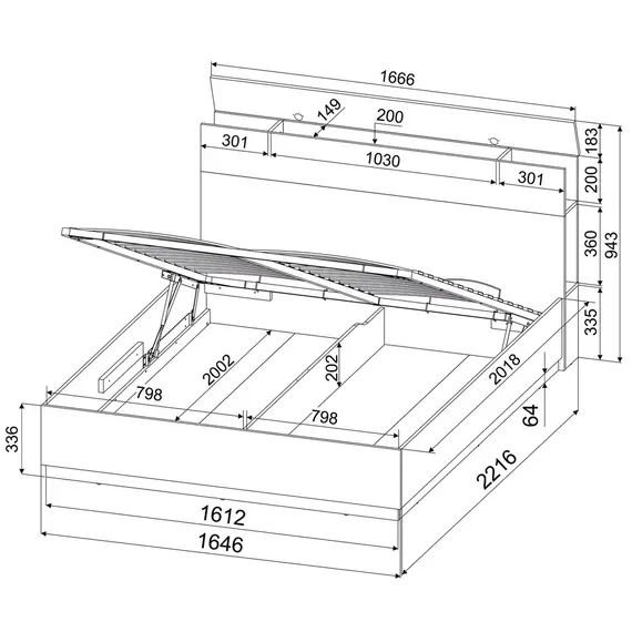 Кровать двойная Quartz QZ-К160, изображение 4