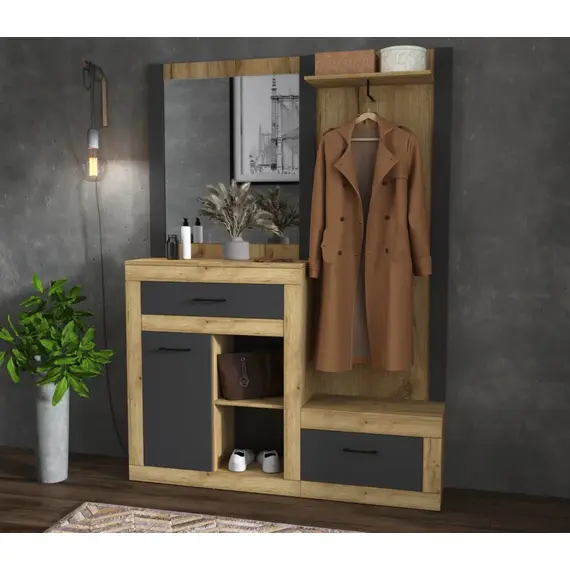 Шкаф комбинированный Loft LT-ШК2 (антрацит/ дуб золотой)