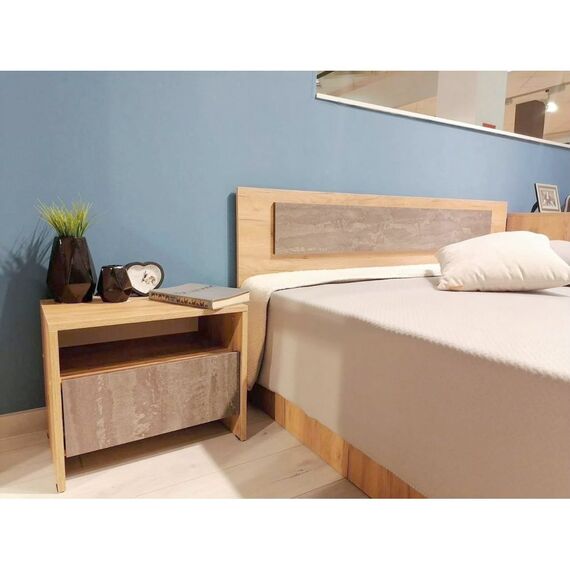 Кровать СП 1 Крафт 1,6*2,0 без основания (дуб золотой/камень темный), изображение 5