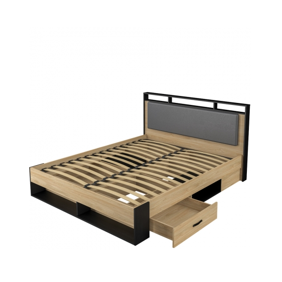 Кровать Стенли МН-037-01 (дуб прованс/ черный), изображение 2