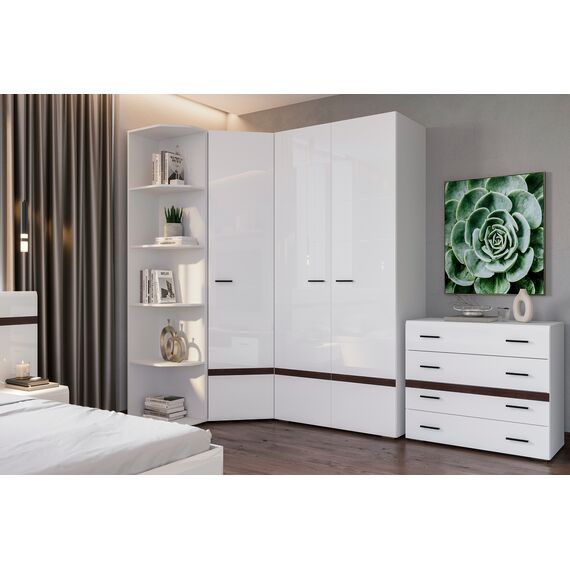 Кровать 1,4*2,0 Соло без основания (белый/венге), изображение 4