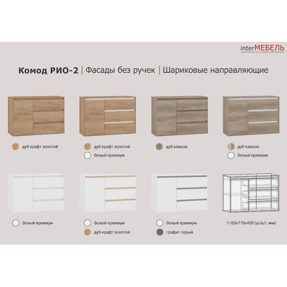 Комод Рио-2 (дуб крафт золотой), изображение 9