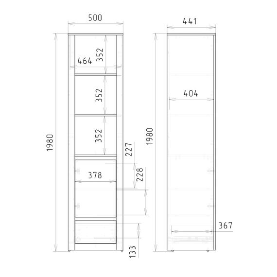 Витрина серии Bromo ВТ-04 (1D1Y) Дуб Бордолайт, изображение 5