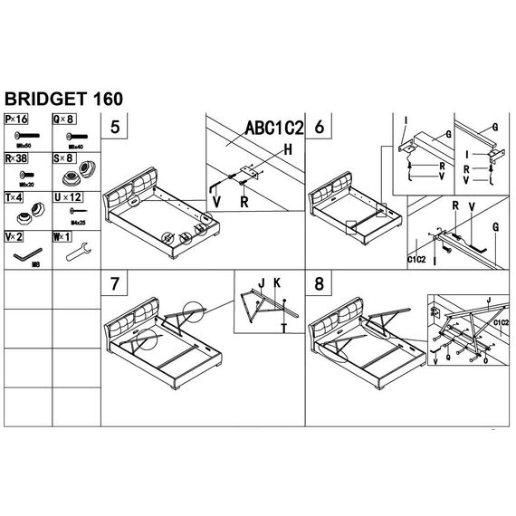 Кровать BRIDGET (серый), изображение 4