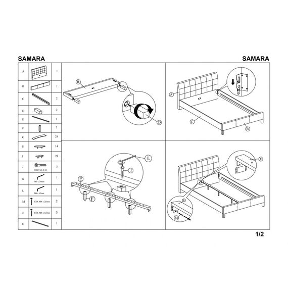Кровать SAMARA 2 (серый/орех), изображение 2