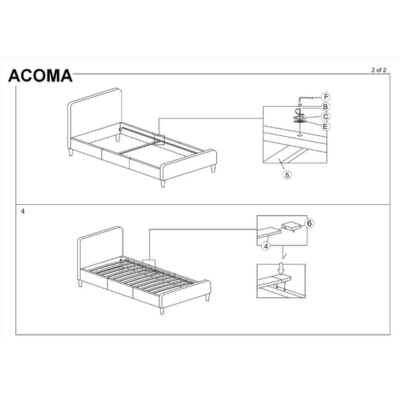 Кровать ACOMA VELVET BLUVEL 52 (античный розовый/дуб), изображение 2