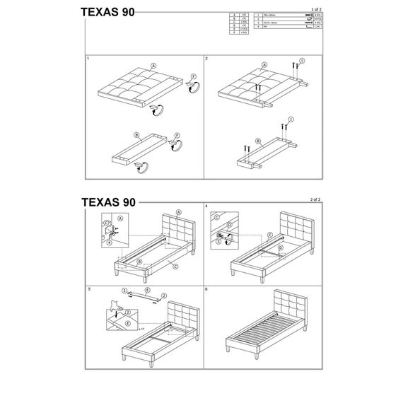 Кровать TEXAS VELVET BLUVEL 14 (серый/дуб), изображение 2