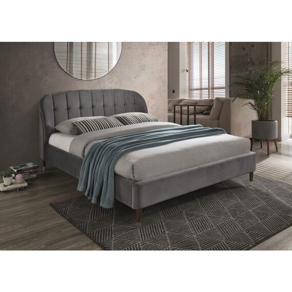 Кровать LIGURIA VELVET Bluvel 14 (серый)
