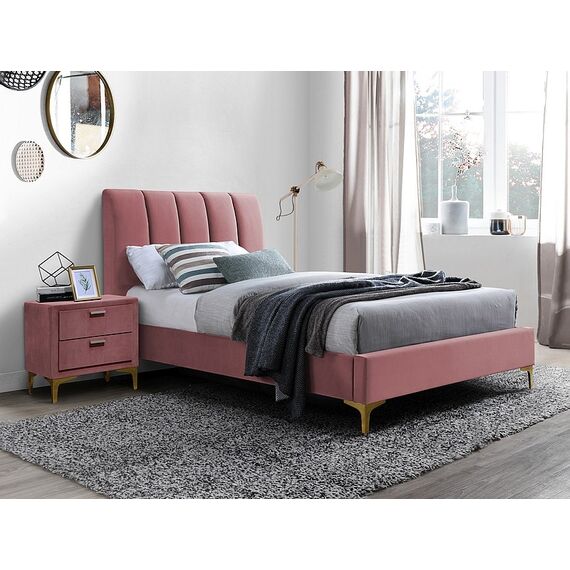 Кровать MIRAGE VELVET TAP. 185 (античный розовый/золотой)