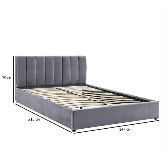 Кровать MONTREAL VELVET TAP. 192 (серый), Размер спального места: 160х200, изображение 6