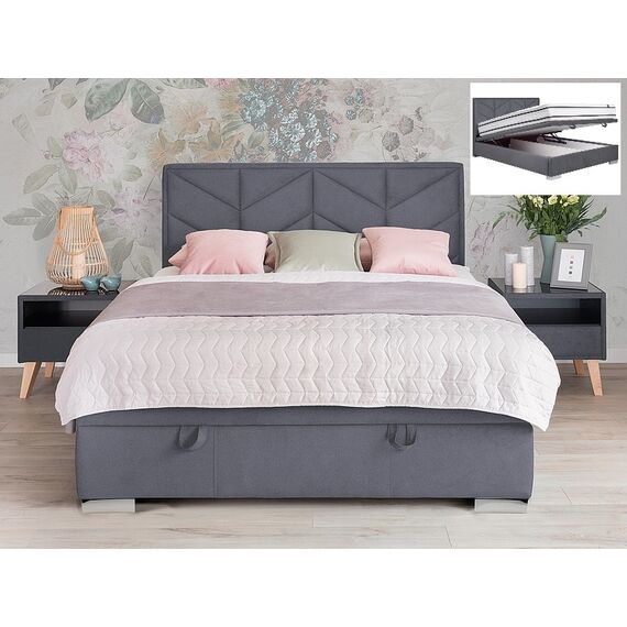 Кровать MORENA VELVET Bluvel 14 (серый/хром)