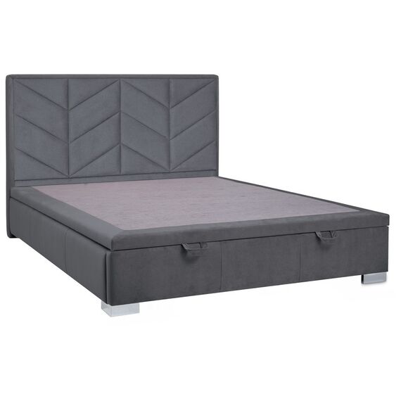Кровать MORENA VELVET Bluvel 14 (серый/хром), изображение 3