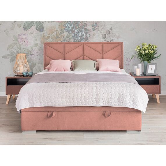 Кровать MORENA VELVET Bluvel 52 (античный розовый/хром)