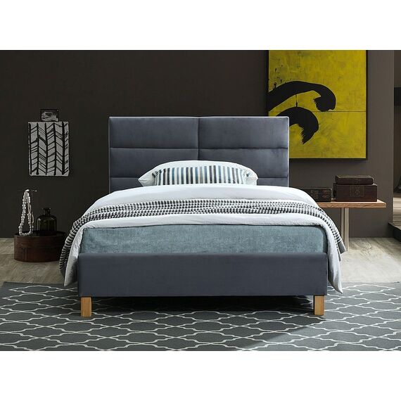 Кровать SIERRA VELVET TAP. 150 (серый/дуб), Размер спального места: 120х200