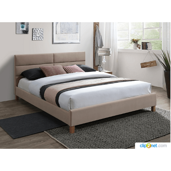 Кровать SIERRA VELVET Bluvel 28 (бежевый/дуб)