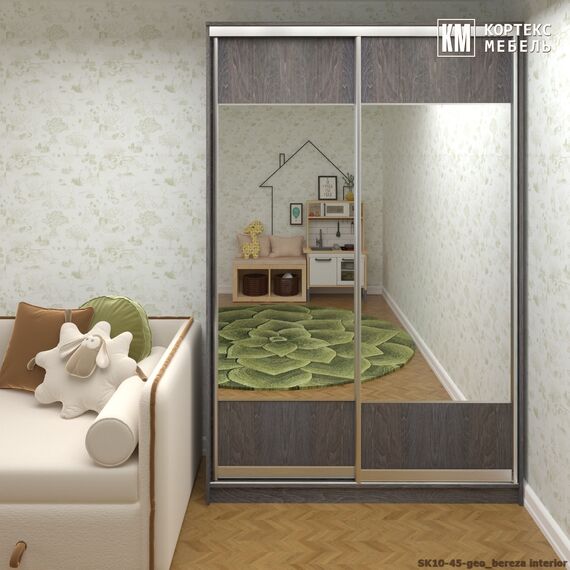 Шкаф-купе СЕНАТОР ШК10-45 геометрия 1450/2216/450 (береза), изображение 3