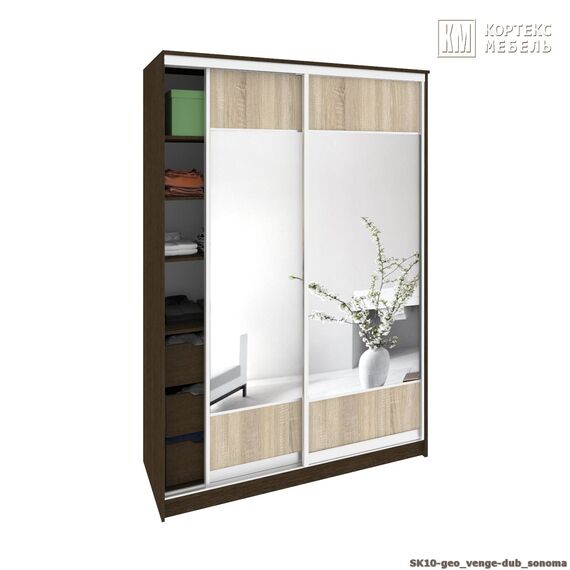 Шкаф-купе СЕНАТОР ШК10 геометрия 1450/2216/650 (венге/дуб сонома)