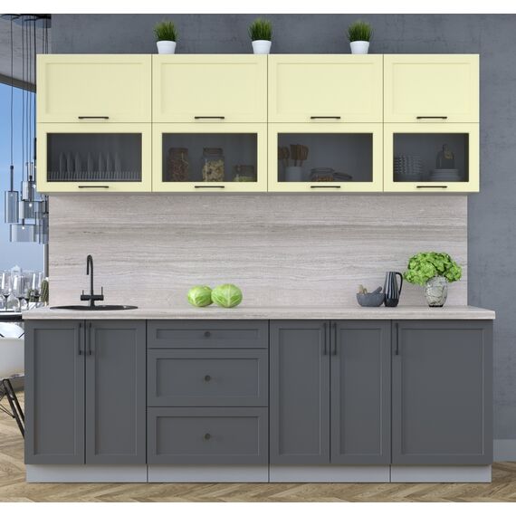 Кухня Тренд Б (слоновая кость/пепел), Размеры: Размер 0,8 м.