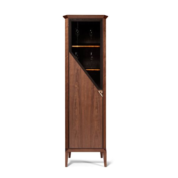 Шкаф с витриной ГМ 1471-01 (американский орех) Дельта