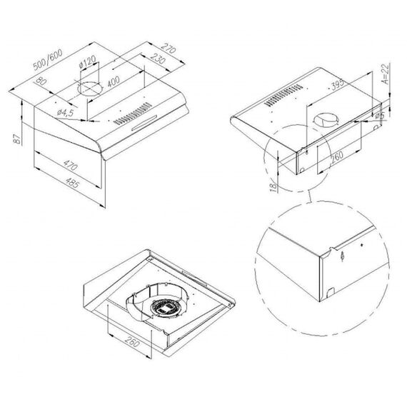Кухонная вытяжка MAUNFELD MPA 50 бежевый, Цвет вытяжки: бежевый, Ширина (техника): 50, изображение 2