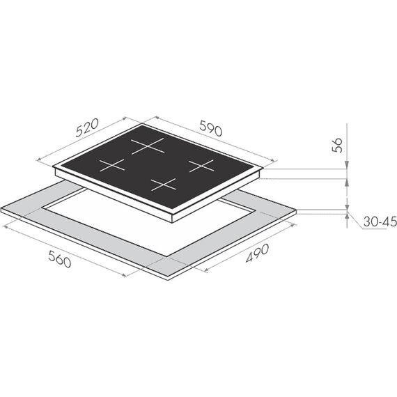 Индукционная варочная панель MAUNFELD MVI59.4HZ.2BT-BK, Цвет варочной панели: черный, Ширина (техника): 60, изображение 3