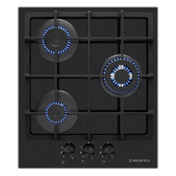 Газовая варочная панель MAUNFELD EGHG.43.33CBG\G, Цвет варочной панели: черный, Ширина (техника): 45
