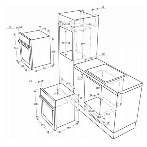 Шкаф духовой газовый с электрическим грилем MAUNFELD EOGC604RBG.MT, изображение 2