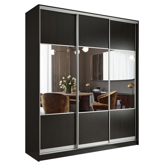 Шкаф-купе Престиж ККК (венге/хром), Ширина шкафа-купе: 1760, Высота : 2200, Глубина: 600