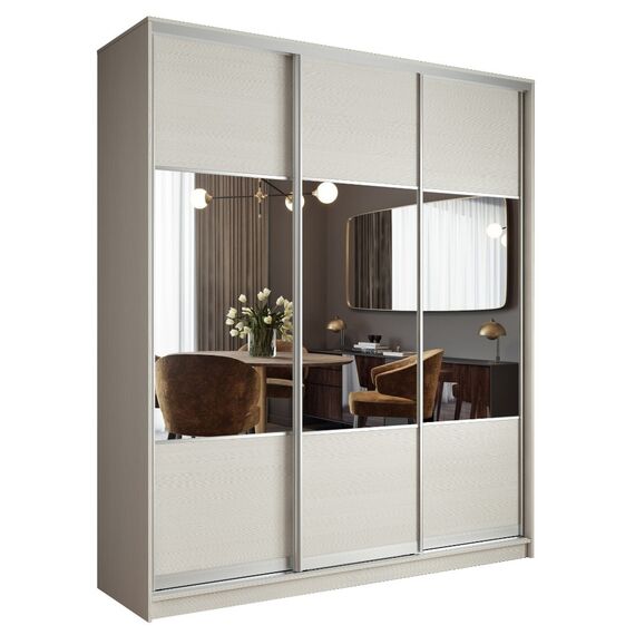 Шкаф-купе Престиж ККК (бодега/хром), Ширина шкафа-купе: 1760, Высота : 2200, Глубина: 600
