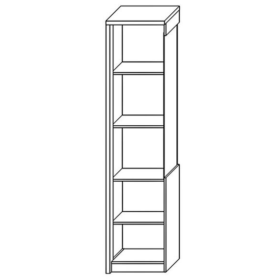 Шкаф с витриной Л/П Монако КМК 0673.6 (7) (графит/дуб полярный), изображение 2