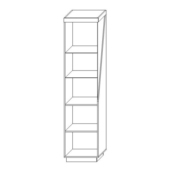 Шкаф с витриной Л Лайт КМК 0551.6 (дуб юккон/дуб полярный), изображение 2